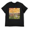 Bunny Sunset T-Shirt Aesthetic Clothes Topping Anime T-shirt Vintage T Shirt Men