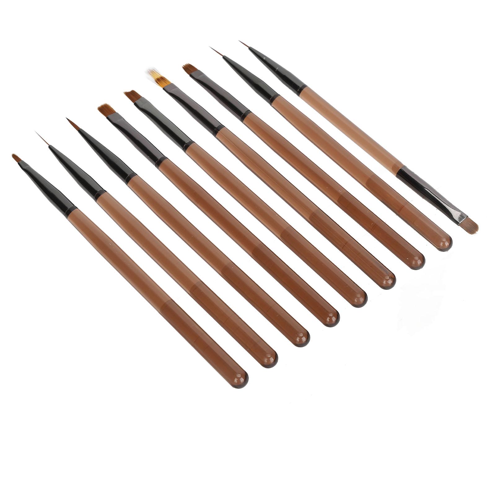 

Набор из 9 кистей для дизайна ногтей, УФ-кисти для геля, гелевые наконечники, инструменты для дизайна ногтей для домашнего салона