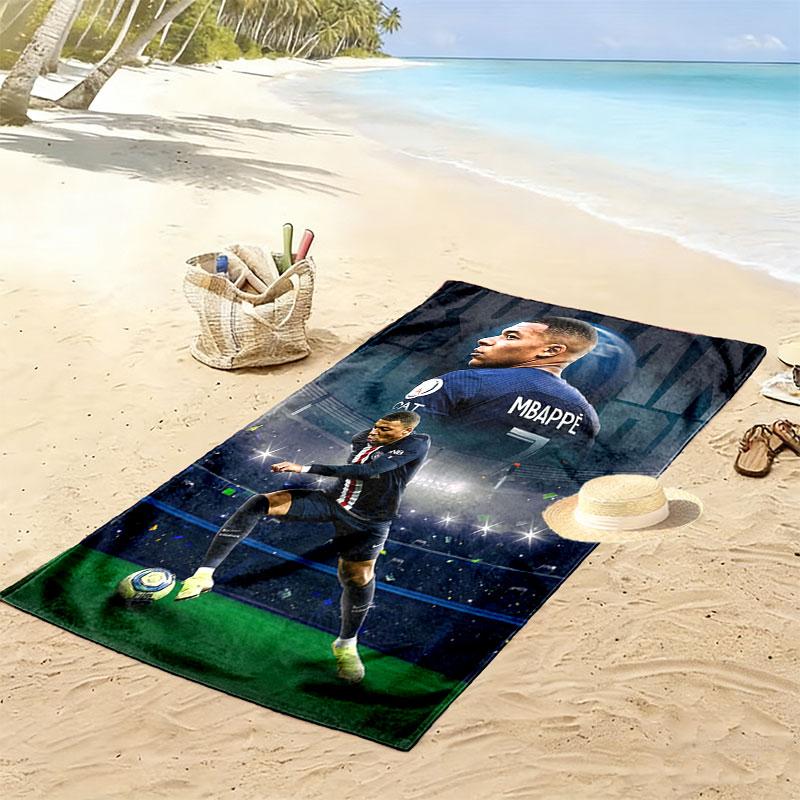 Kylian Mbappé Vibes Beach Towel, Large Soft Quick Dry Towel for Beach Camping Swimming