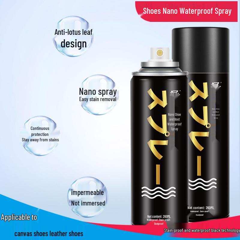 Nano Waterproof Spray for Shoes: Protects Sneakers, Leather, and Boots from Stains and Oil.
