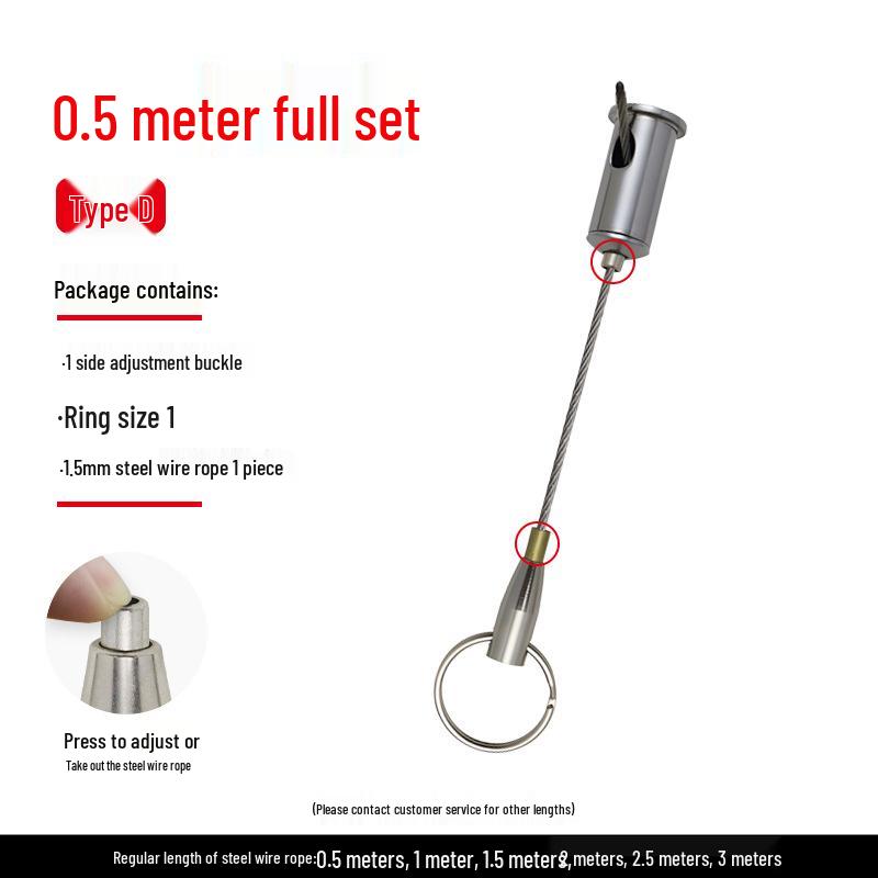 Steel Wire Rope Self-Locking Adjustable Ceiling Picture & Sign Hanger