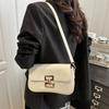 Fashion and Simple Temperament Summer New Versatile Casual Solid Color One Shoulder Crossbody Small Square Bag Woman