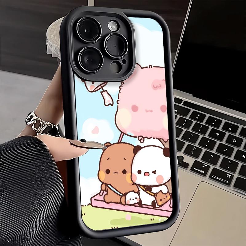Phone Case for iPhone 17 Air 16E 15 16 Pro Max Bubu Dudu Cartoon Cute Cover 14 Plus 13 12 Mini Soft Shell Silicone Fundas
