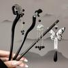 1pc Chinese Ancient Style Ink Painting Wooden Hairpins High-end Tassels Convenient Fast Hairpin Arrangement Hanfu Qipao Headwear