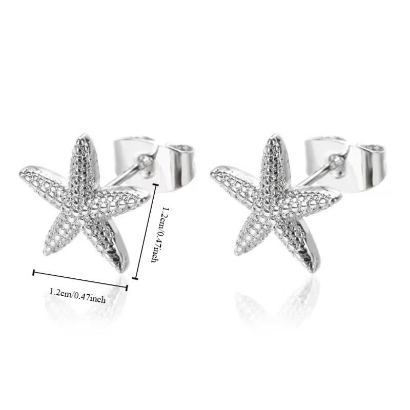 Gold Color Ear Studs Ocean Style Starfish Earrings High Quality Ear Jewelry Gift