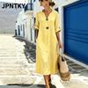 JPNTKY Rochii Casual la Modă Toamnă Iarnă Culoare Solidă Imprimeu Mânecă Lungă Decolteu în V
