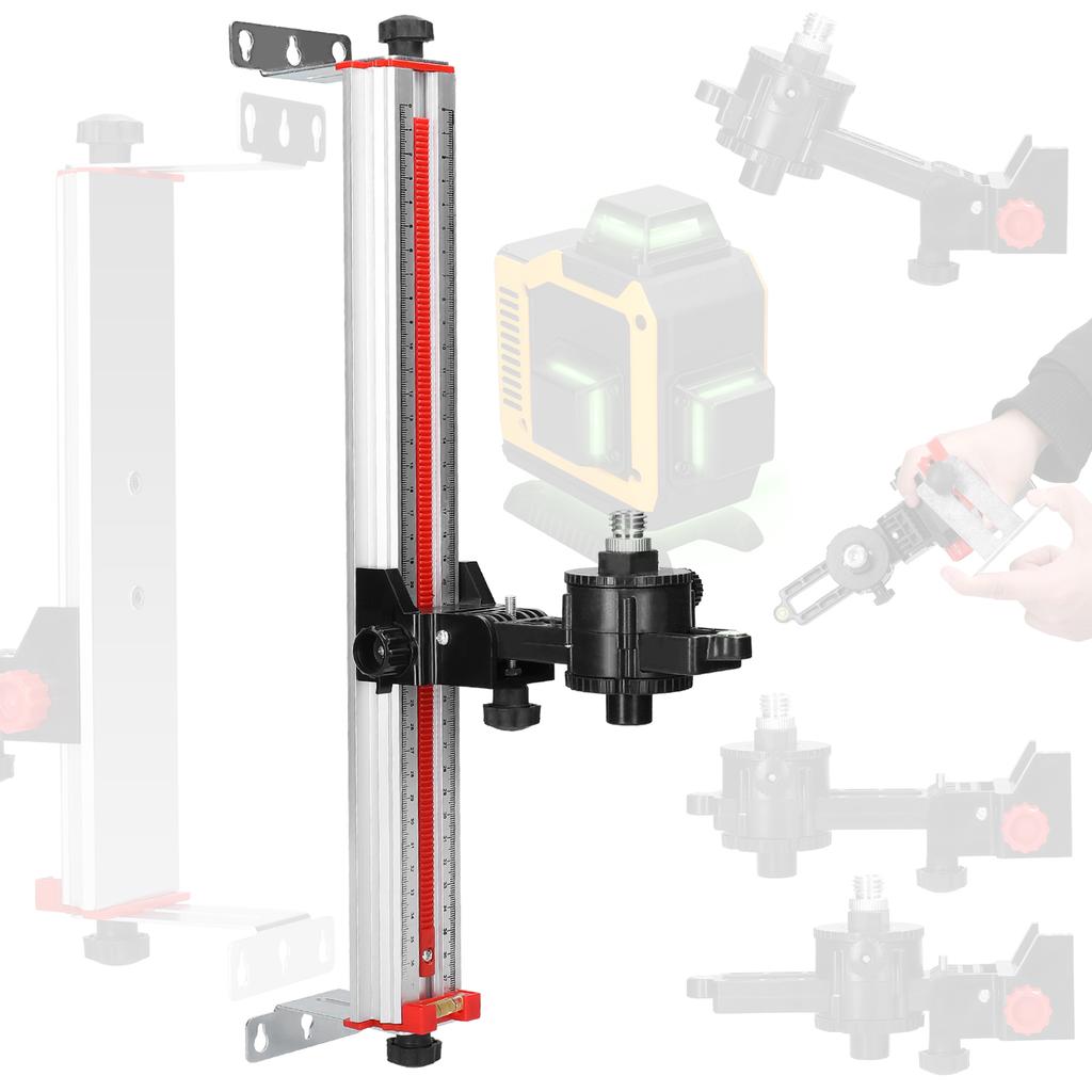 Stable Mounting Aluminum Alloy Construction Adjustable Laser Level Bracket Laser Level Accessory with 1/4inch to 5/8inch Univers