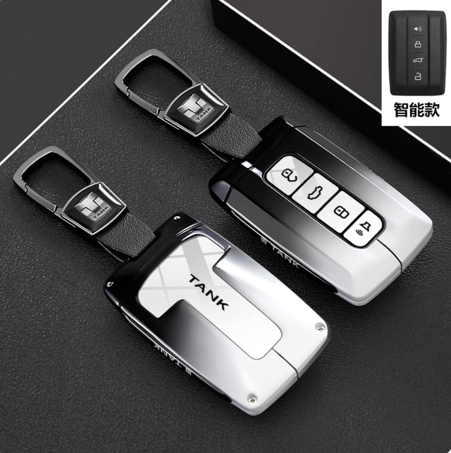 Zinc Alloy Car Key Case for Great Wall GWM TANK 300 400 500 700 Remote Cover Bag Shell Keychain Holder Accessories