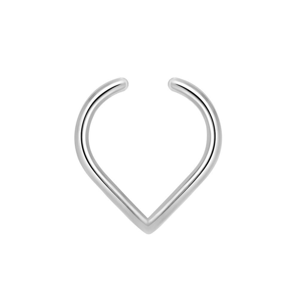 5Pcs New Stainless Steel Faux Septum Ring for Women Men Fake Non-Piercing Nose Ring Jewelry Non-Pierced Clip on Nose Ring Hoop