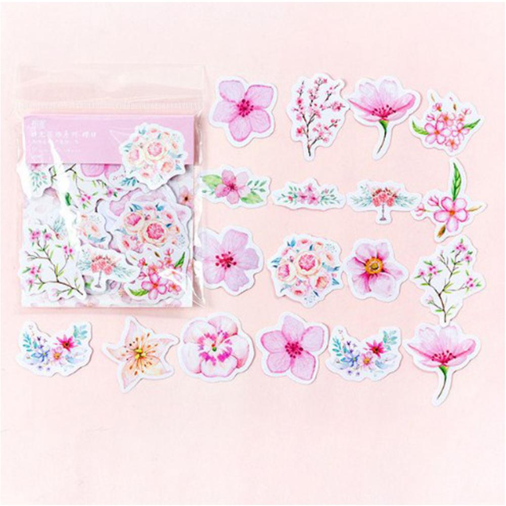 45pcs/set Kawaii Journal Cute Diary Flower Stickers Scrapbooking Stationery Decoration