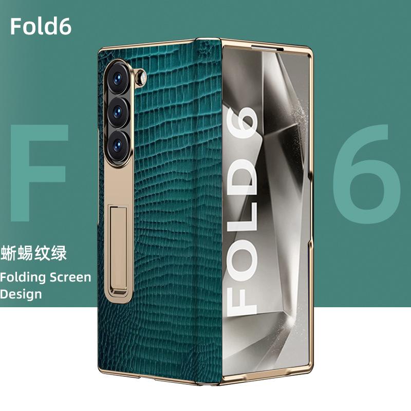 Genuine Leather Flip Case for Samsung Galaxy Z Fold3 4 5 6 W22 W23 W24 Business Bracket Cover