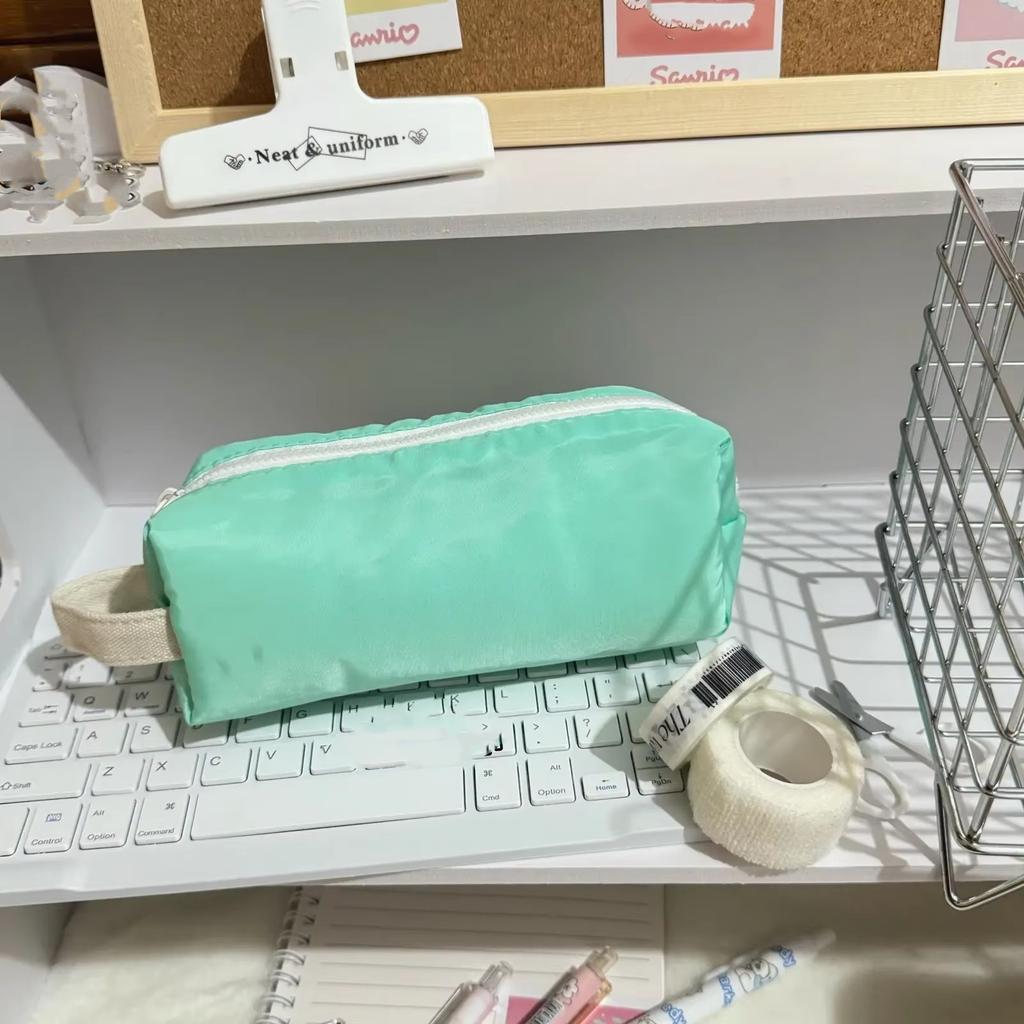 Trousse d'école multifonctionnelle Sac de rangement pour papeterie Portable Grande capacité Sac à stylos Trousse Trousse à crayons Couleur Macaron