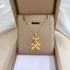 **Lively Women's Necklace: Titanium Steel & Gold-Plated Copper Clavicle Chain**