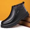 Fashion Pu Leather Casual Shoes Leisure Walk Men's Ankle Boots Stylish Brand Male Driving Shoes Warm Winter Botas Business Dress Boots