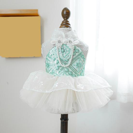 

Yousheng Dog Blingbling Princess Dress Puppy Lace Camisol Skirt Sweet Pet Dress Up Costume Dress Up Dress для Хэллоуина, Рождества, Дня рождения XS зелёный