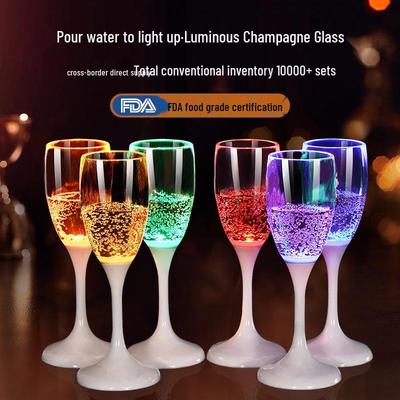 Bicchiere da Champagne Luminoso a LED in Plastica PS per Alimenti per Matrimoni e Feste