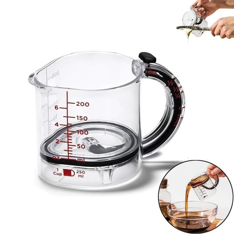 Multi-Functional 4-In-1 Adjustable Measuring Cup  Measuring Cup with Scraper-Style Seal Base Measurings Cube Cups For Cooking Baking Ingredients