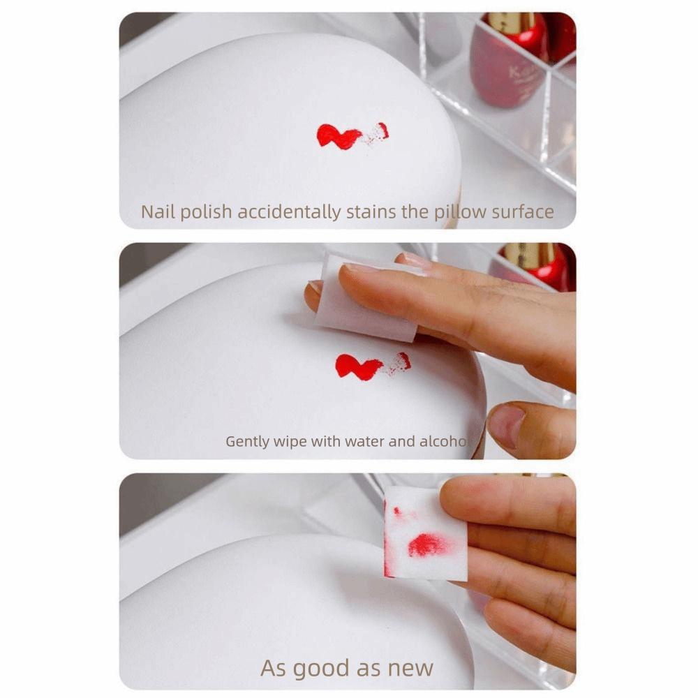 Wood Stand Manicure Hand Pillow PU Leather Manicure Table Mat Nail Art Hand Cushion  For Two Hands