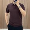 Pineapple Pattern Lapel Knitted Short-Sleeved Polo Shirt Men'S Exquisite Trend High-End Sense Handsome