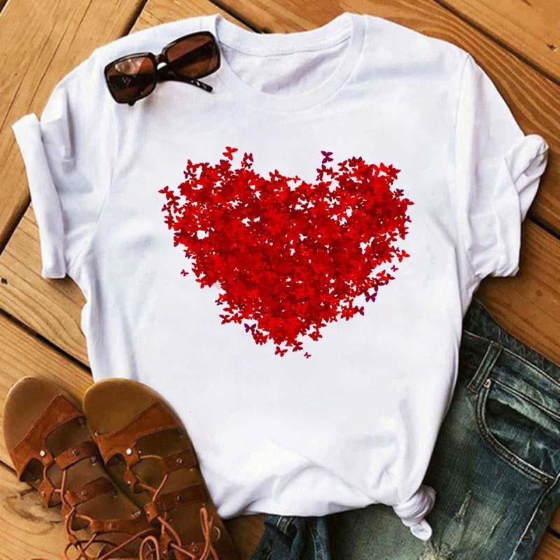 Women Graphic Flower Floral Printed T-shirts Cute 90s Style Vintage Print Tops Lady Tees Clothing Female T Shirt Womens T-Shirts