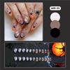 WM-99 Halloween Ghost & Pumpkin False Nail Tips - Star & Moon Design
