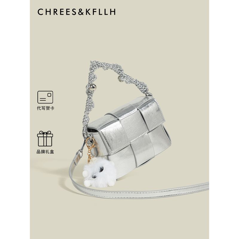 

Chrees & Kfllh High-Grade Niche Woven Bag Women 2025 New Versitile Fashion Shoulder Messenger Bag Fashion Gun color