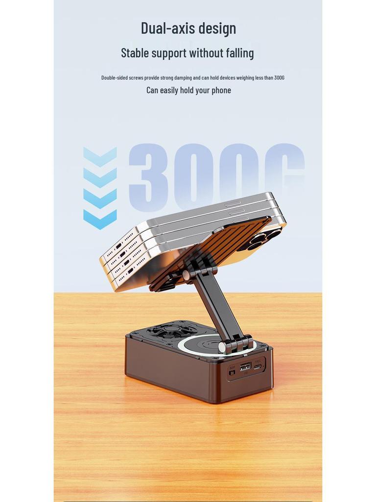 360° Rotating Phone Holder & Bluetooth Speaker - Desktop Stand with High-Quality Sound