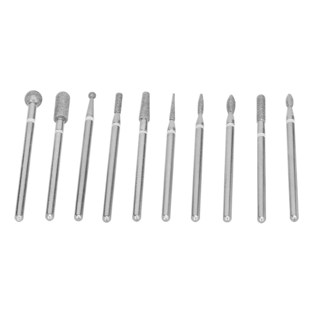 10 Stück Professionelles Schmirgel Nagelbohrer Set Heimsalon Anfänger Nagelhautentferner Bits Nagelkunst Werkzeug