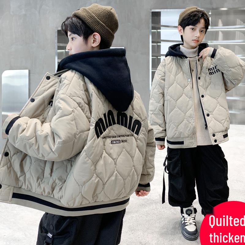 

Boys Cotton-Padded Baseball Jacket - 2025 Winter Collection 160cm хакі