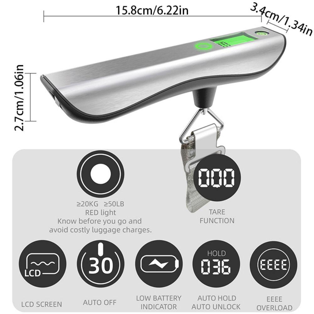 Stainless Steel Cover Travel Baggage Weight Scale Portable Hanging Scale  Baggage Weight