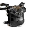 Johnature Punk Skeleton Locomotive Black Bag Fashion Rivet Moto & Biker Shoulder & Crossbody Bags Outdoor Waist Bag