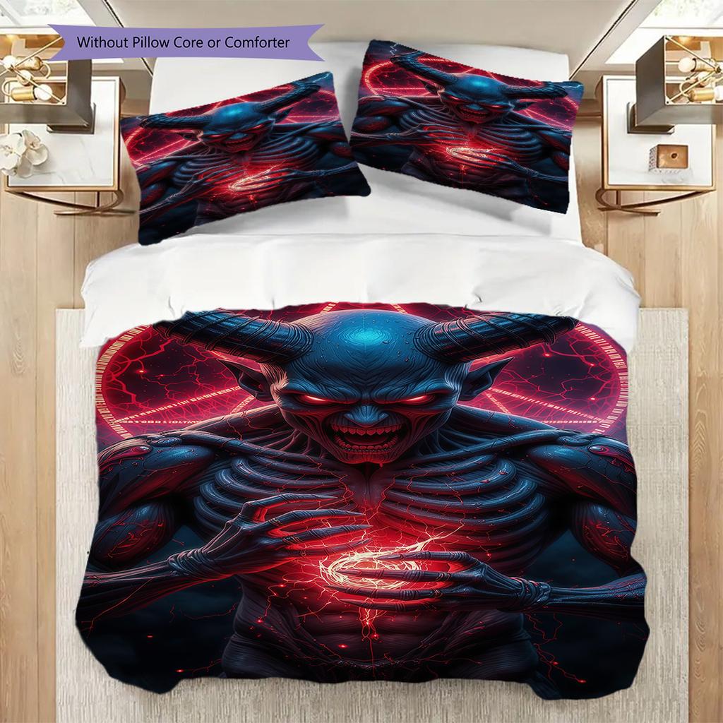 Dark Fantasy Warrior Set Threepiece Set 1 Duvet Cover 2 Pillowcase Without Core Bedding Set Christmas Birthday Gift