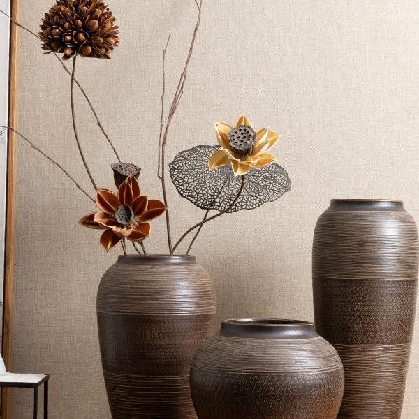 New Chinese Retro Ceramic Vase for Dining Table, Living Room, TV Cabinet Decoration, and Flower Arrangements