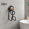 Heavy Duty Suction Hook for Wet Room Cup Washbasins, No Punch Vacuum Hanger, Rust Proof Metal Basin Holder Cartoon Design Reusable Anti Organizer
