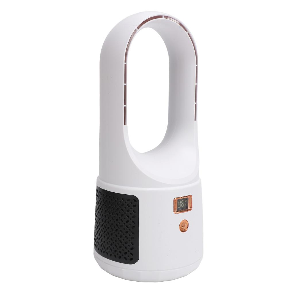 USB Desk Fan 6 Speeds Wind Quiet Portable Bladeless Cooling Fan with Power Display for Home Bedroom Office