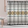 Schwarz Weiß Duschvorhang Southwest Boho Tribal Stoff Duschvorhänge Navajo Ethnisch Westlich Geometrisch Badezimmervorhang Badezimmer