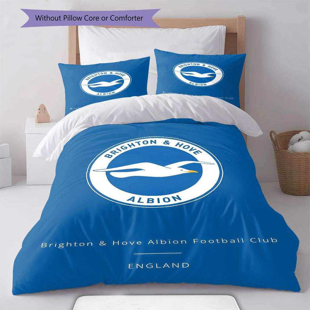 Brighton & Hove Albion Pattern Bedding,Quilt Set Quilt Cover Pillowcase Home Birthday Gift(1 * Duvet Cover + 2 * Pillowcase, Without Core)