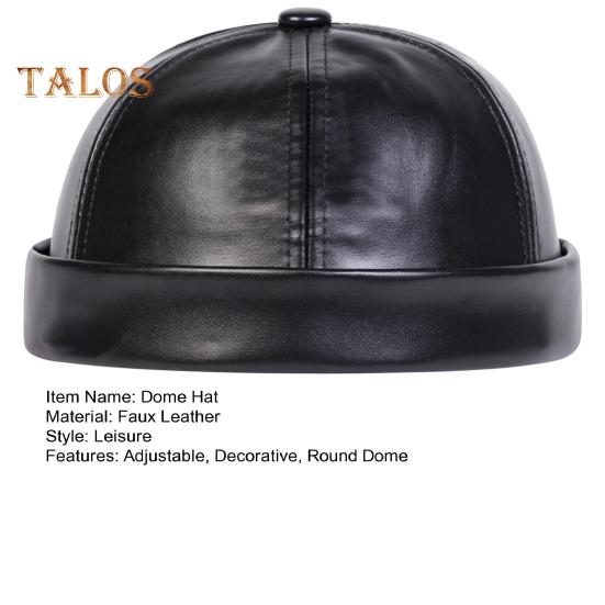 Klobouk Dome Velký Obvod Hlavy Elastický Klobouk Lebka Prodyšný Měkký Pohodlný Jednobarevný Faux Kůže Klobouk pro Muže ve Středním Věku