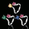 New Jewelry Ring Inlaid With Colored Zircon High-end Light Luxury Niche Versatile Women's Open Mouth