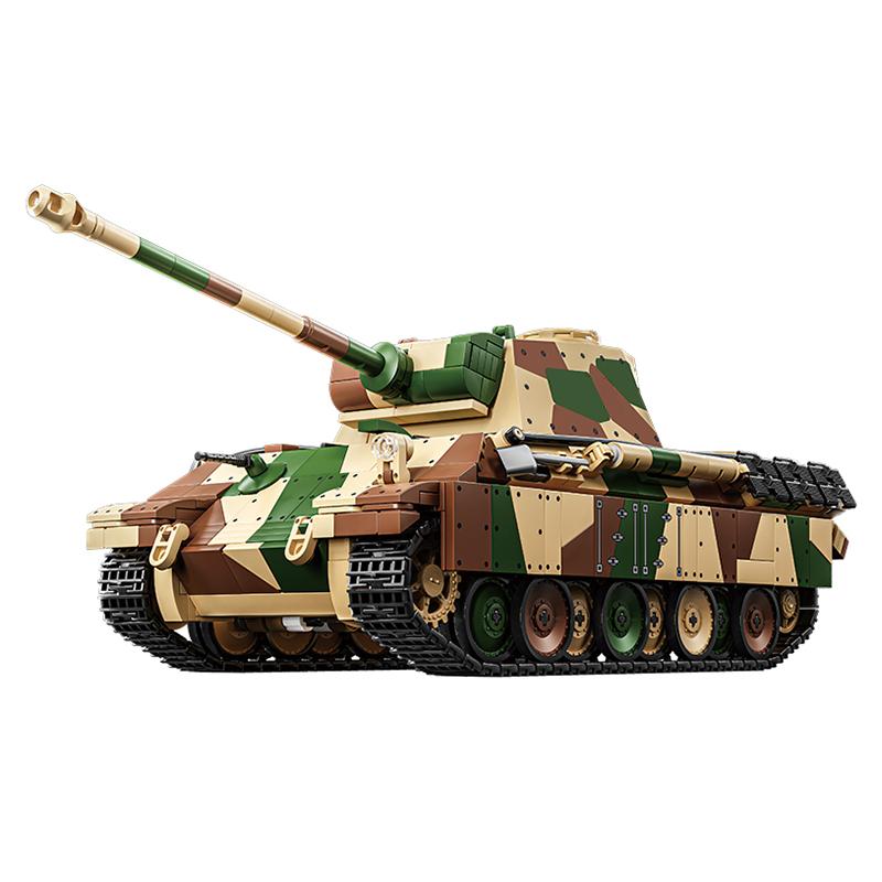 12GO 97002 Tweede Wereldoorlog Duitse Panther Type G Tank Model 1962 stuks Bouwsteen set Militair Model DIY Speelgoed voor Kerstcadeaus