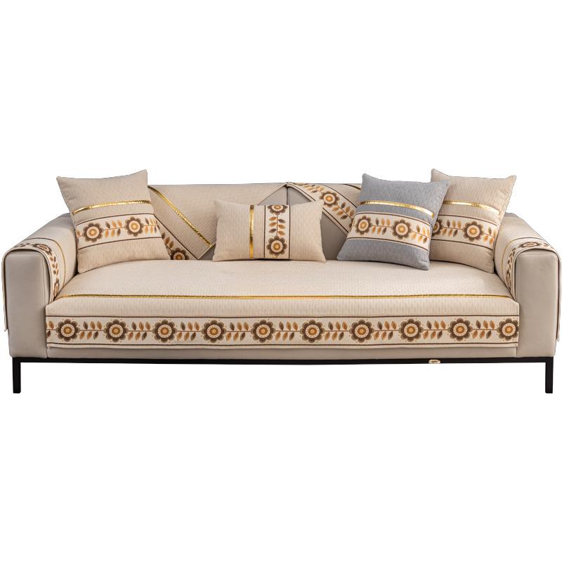 Sofa Cushion Four Seasons General Fabrics Leather Non-Slip Entry Lux Style Cover Towel All-Inclusive Cushion Cover Cloth Thickened