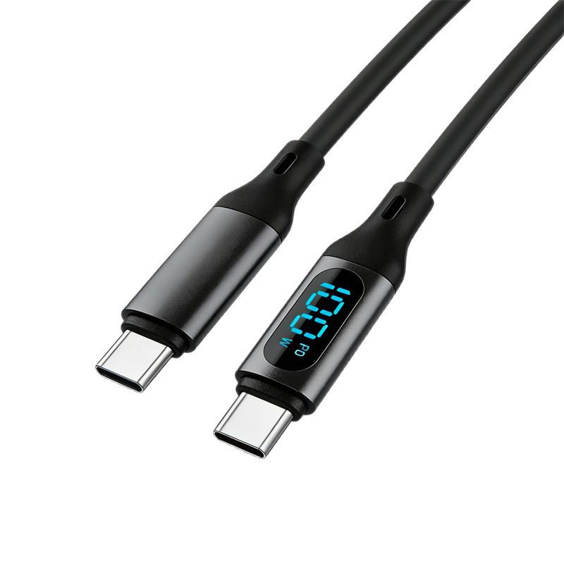 PD100W Digital Display Silicone Fast Charging Cable for Android and Apple Phones