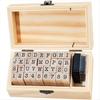 36 stuks kleine houten rubberen stempels met alfabetletters