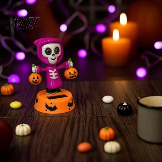Solarbetriebenes Auto-Spielzeug Halloween-Dekoration, Cartoon Schwingende Armaturenbrett-Deko, Lustige Schwingende Figur Schaukel für Auto Haus Büro, Gruselig