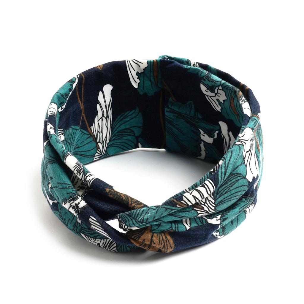 Bohemian Cross Knotted Headband Gypsy Yoga Sports Headband Wide Female Stretch Headband