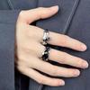 Dark Style Niche Starry Ring, Men's and Women's Fashionable Light Luxury Neutral Style Index Finger Ring, Irregular Star Opening Ring.