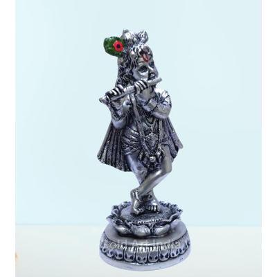 Antique Krishna Statue | Standing Krishna Playing Basuri | Krishna Ji for Pooja & Gifting | Krishnaji Idol for Home Decor (5.8 X 2.5), Religious