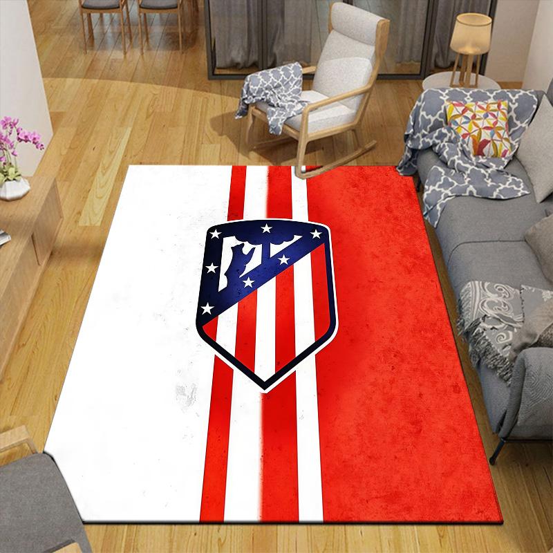 Club Atletico De Madrid2 Flannel Pattern Square Carpet,Area Rug,Carpet Rug for Living Room Bedroom Sofa Playroom Decor,Non-slip Floor Mat