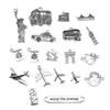 10pcs Antique Silver Plated Travel Journey Souvenir Charms Aircraft Passport Charms For Necklace Bracelet Keychain Making