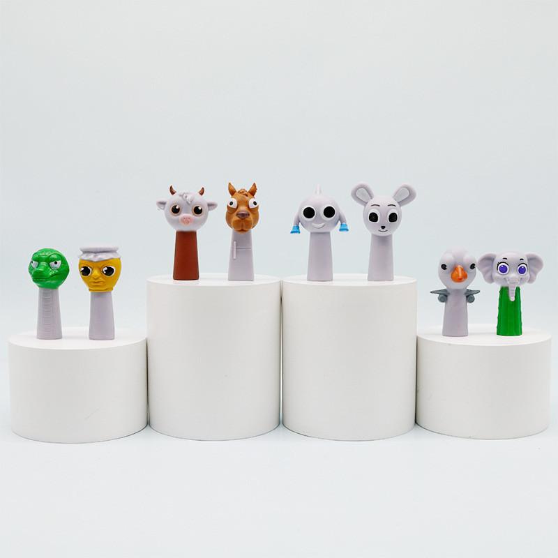 Tungtung Sahur Pvc Rhythm Box Blind Bag Cute Animal Monkey Gator Elephant Figurine Toy Decor